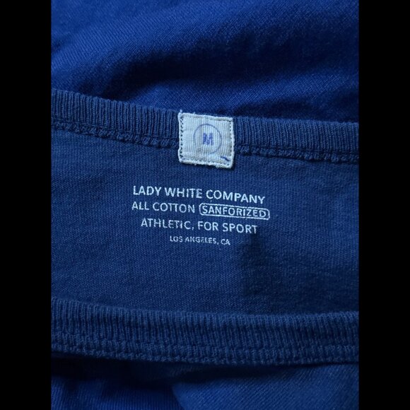 Lady White Co T Shirt Medium Mens Blue Short Sleeve 100% Cotton Sanforized - Picture 7 of 7